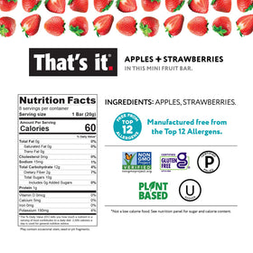 That's It Apple Strawberry Bar unwrapped shows convenient grab-and-go snack.