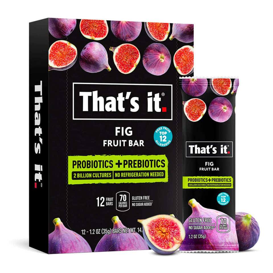 That's it Fig Probiotic Bar Pack front view for convenient, on-the-go snacking.