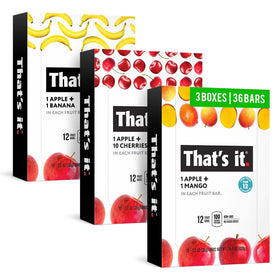 That's it Fruit Bar Banana 12-pack showcasing real fruit and no added sugar.