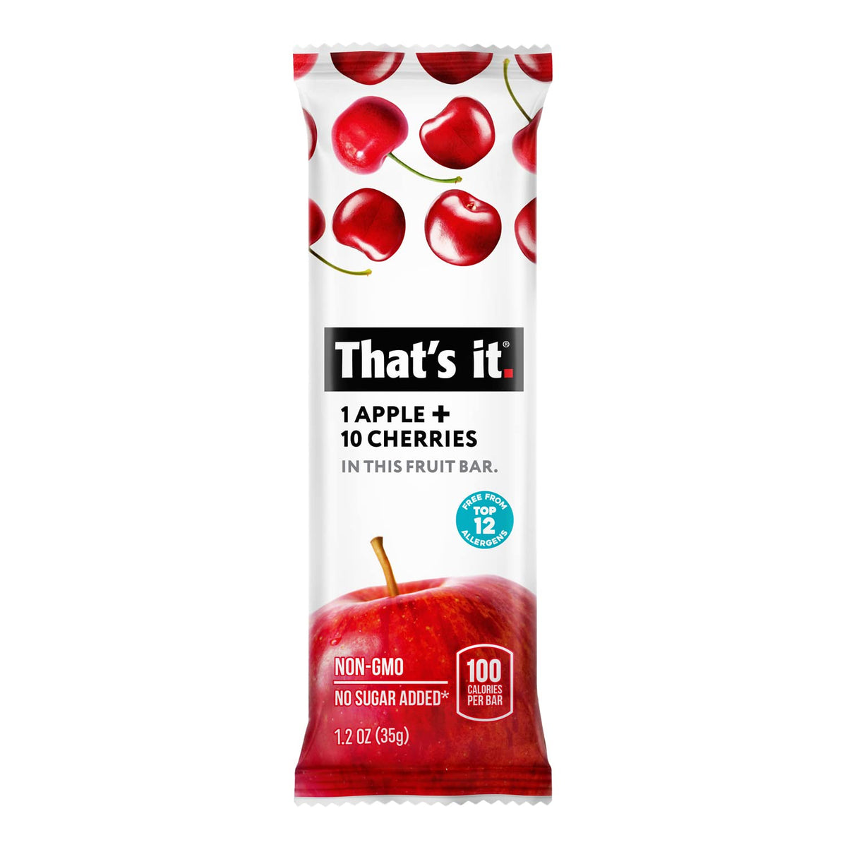 That's It Fruit Bars apple-mango-cherry close-up with real fruit texture.