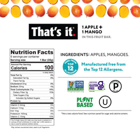 That's It Fruit Bars apple-mango-cherry packaging highlights simple ingredients.