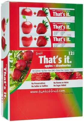 That's It fruit bars pack, 12-count box, ideal for on-the-go snacking.