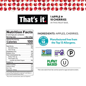 That's It Fruit Bars nut-free label indicating allergen-friendly snack.