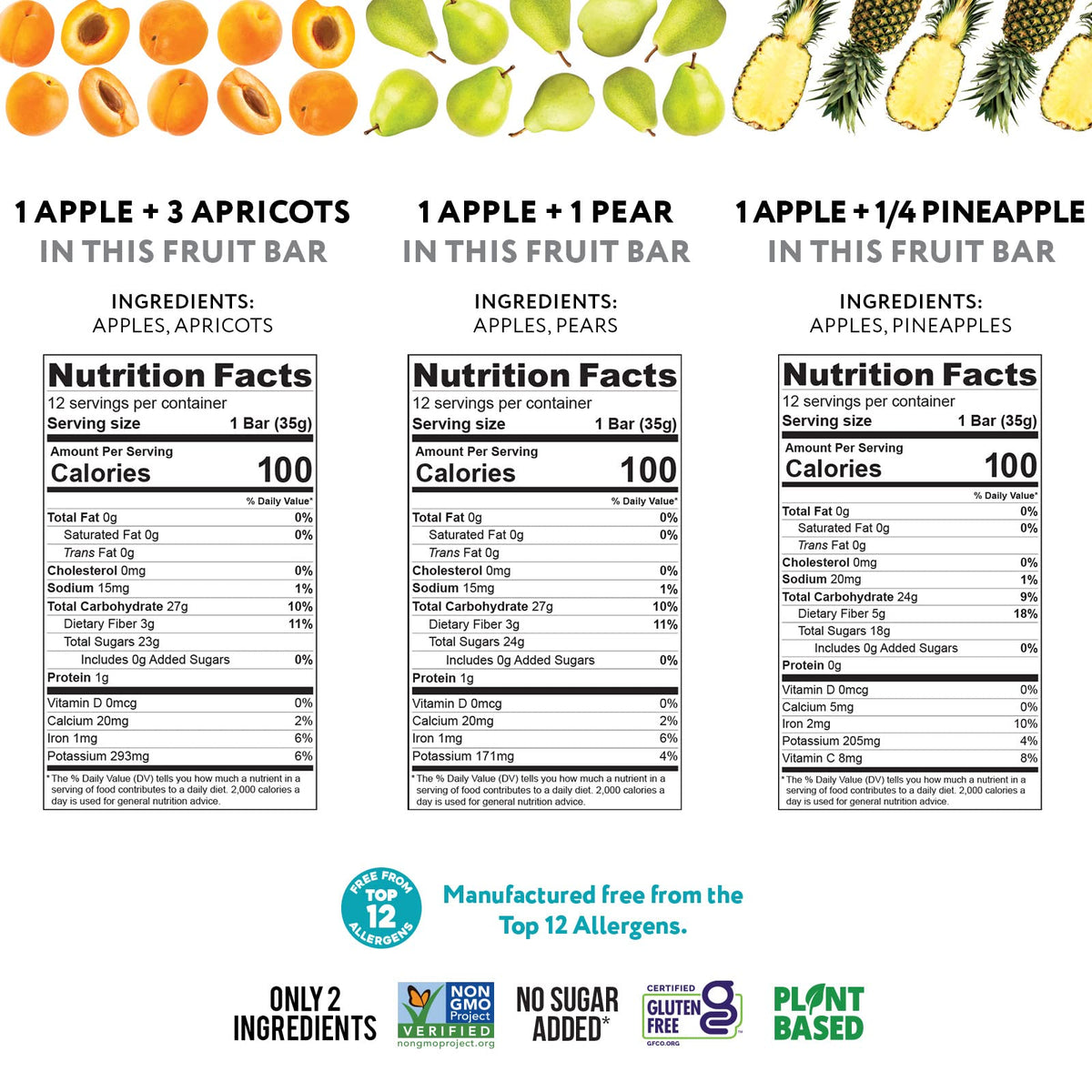 That's it fruit bars two servings per bar for quick healthy snacking.