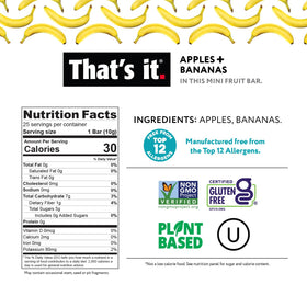 That's it bars with gluten-free and allergen-friendly profile, a safe everyday option