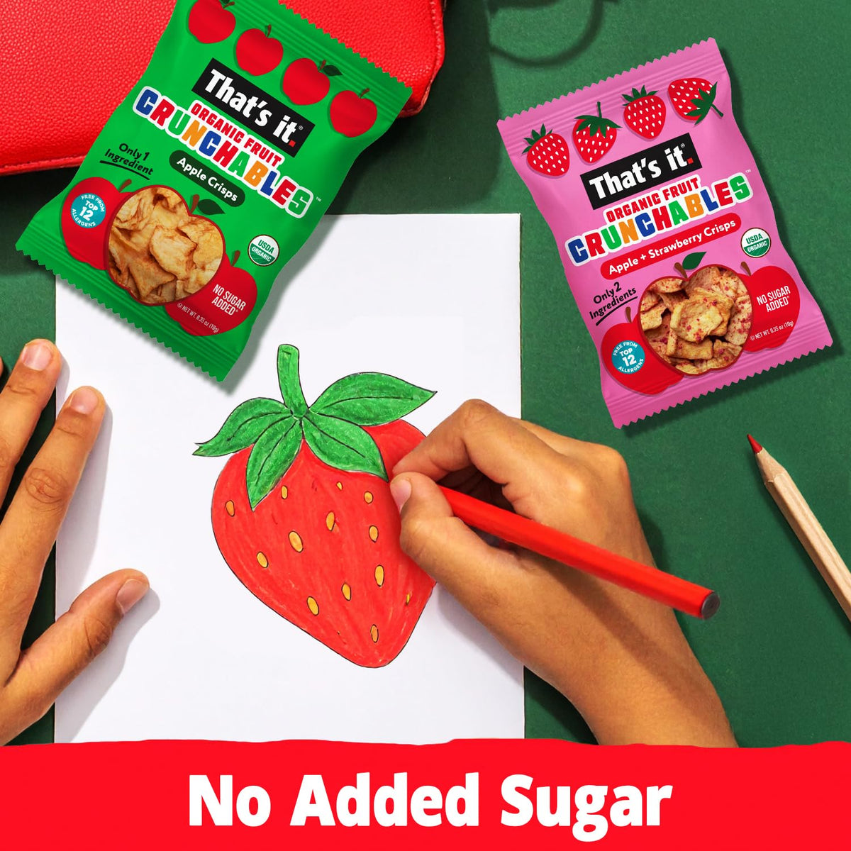 That's it. Fruit Crunchables apple-cinnamon-pouch blends fruit sweetness with spice for lunchboxes.