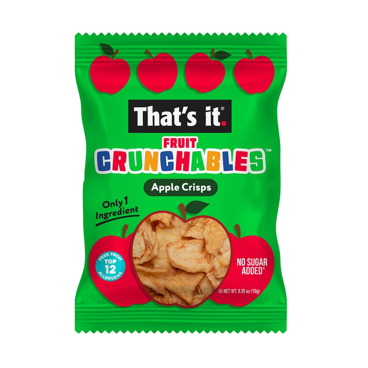 That's it Fruit Crunchables closeup of crisp apple bites, kid-friendly snacking
