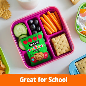That's it Fruit Crunchables gluten-free apple crisps on a tray