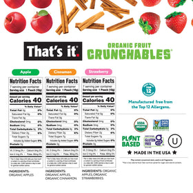 That's it. Fruit Crunchables apple-pouch delivers chewy real fruit for school snacks.