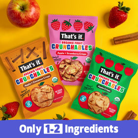 That's it. Fruit Crunchables apple-strawberry-pouch provides bright, tasty variety for kids' snacks.