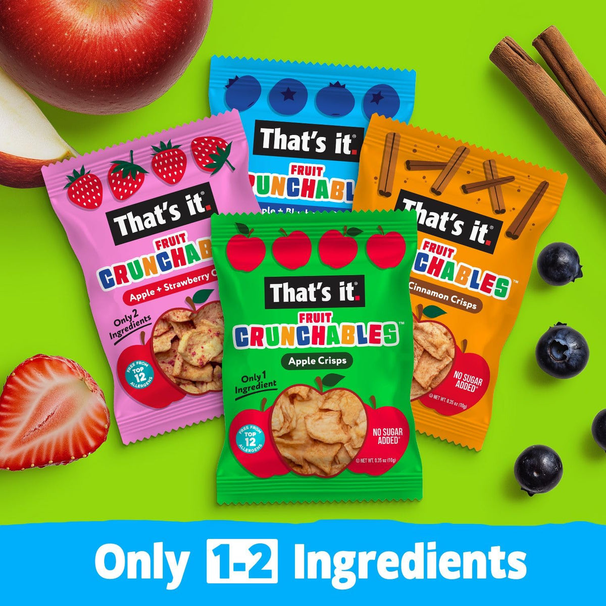 That's it Fruit Crunchables Apple Strawberry pouch ideal for lunchboxes.