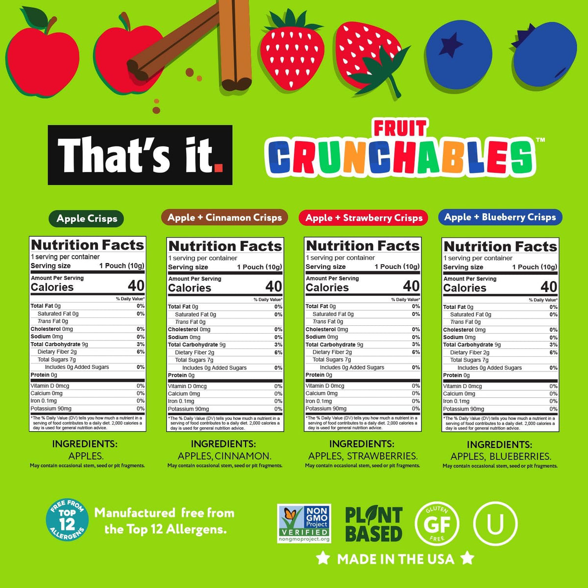 That's it Fruit Crunchables shelf-stable snack for kids.