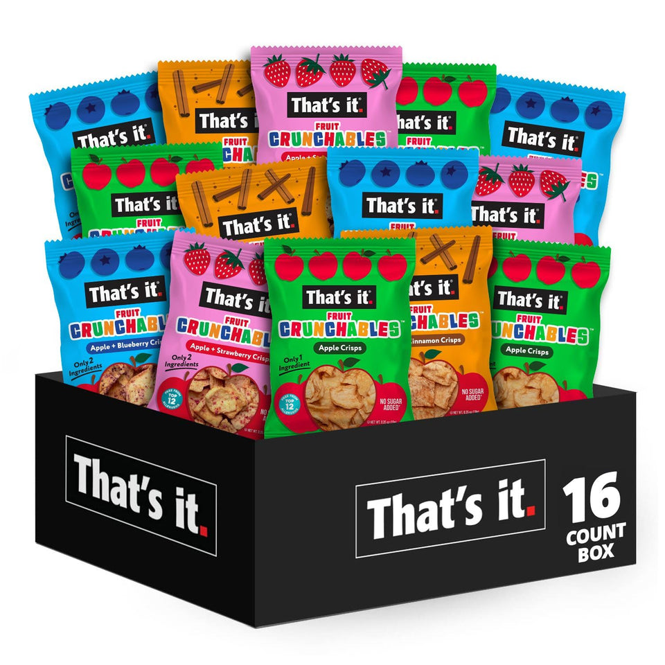 That's it Fruit Crunchables variety pack box showing all flavors for kids.