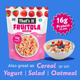 That's it Fruitola 4-ingredient ingredients close-up on a clean label.