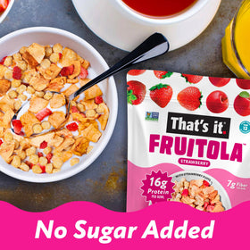That's it Fruitola gluten-free non-gmo badge indicating allergy-friendly snack.