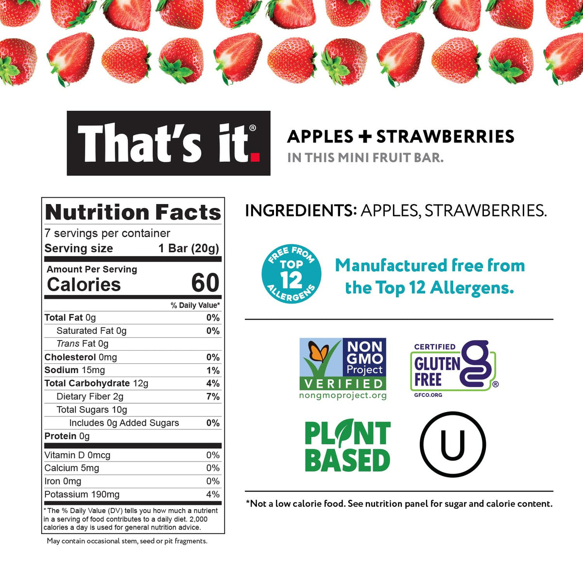 That's it. Mini fruit bars Apple Cherry pack for kid-friendly snacking.