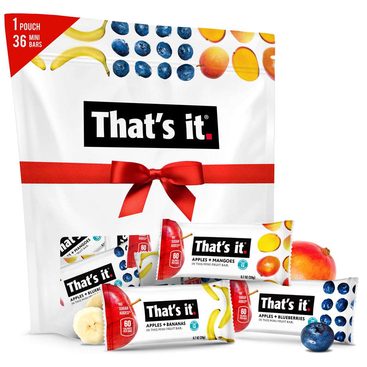 That's it mini fruit bars gift pouch front view, a convenient grab-and-go snack.
