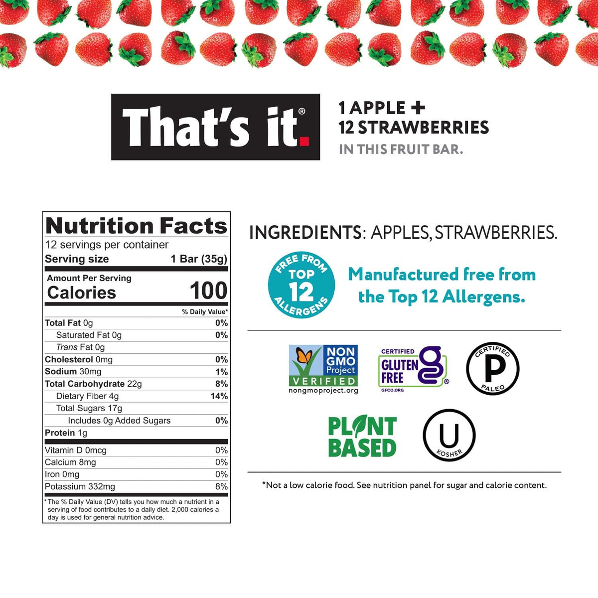 That’s it Apricot flavor fruit bar with two real fruit servings for a quick snack