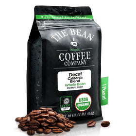 The Bean California Blend water-processed decaf bag front view for daily sipping