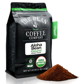 The Bean Coffee Company Aloha Bean ground 16oz bag for bold aroma and drip brewing