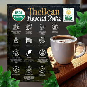 The Bean Organic Coffee family-owned brand celebrating craft roasting.