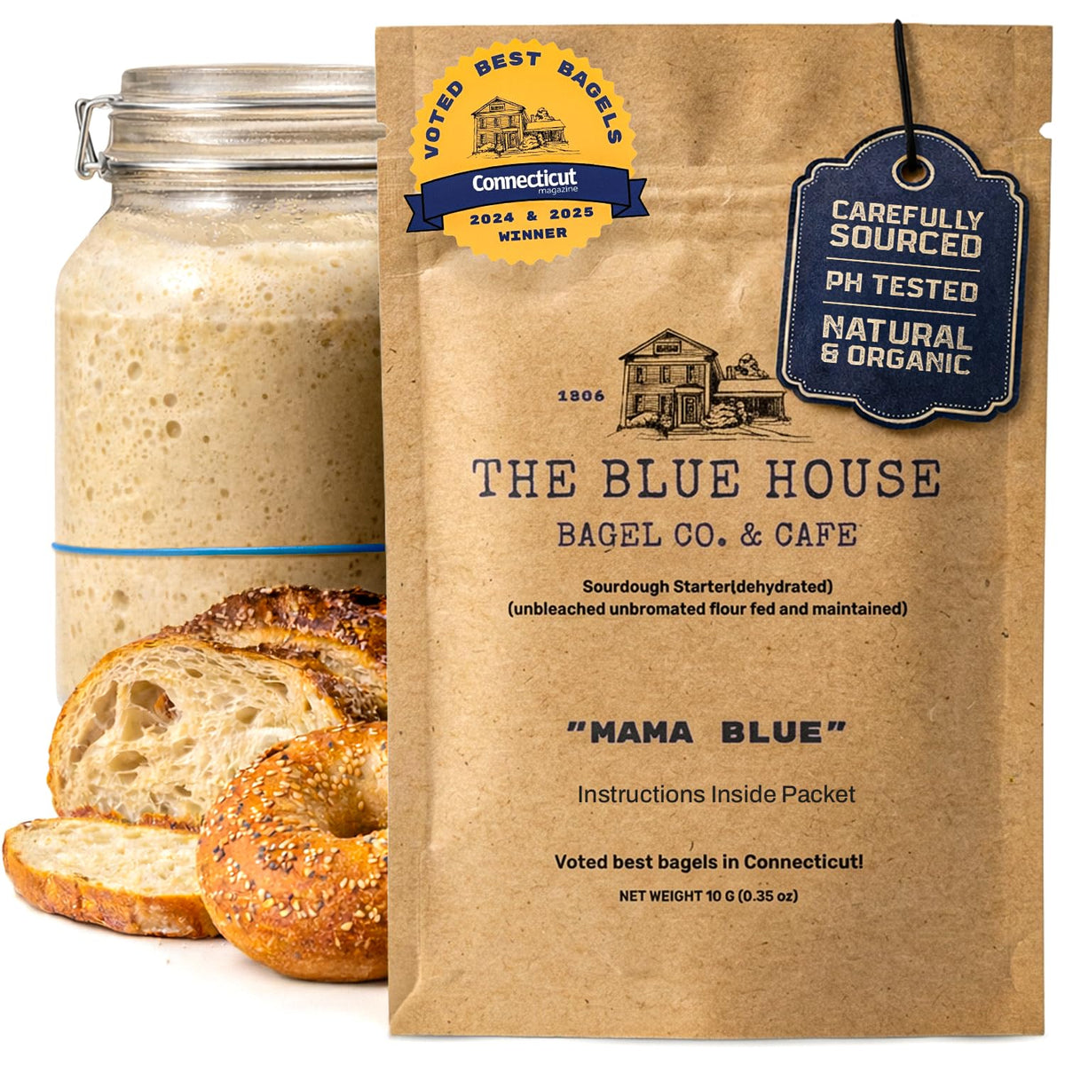The Blue House Bagel Co dehydrated starter 10g revives bakery-quality bread