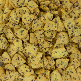 The Bulk-Priced Food Shoppe flax chips offer heart-healthy flax and multigrain crunch.