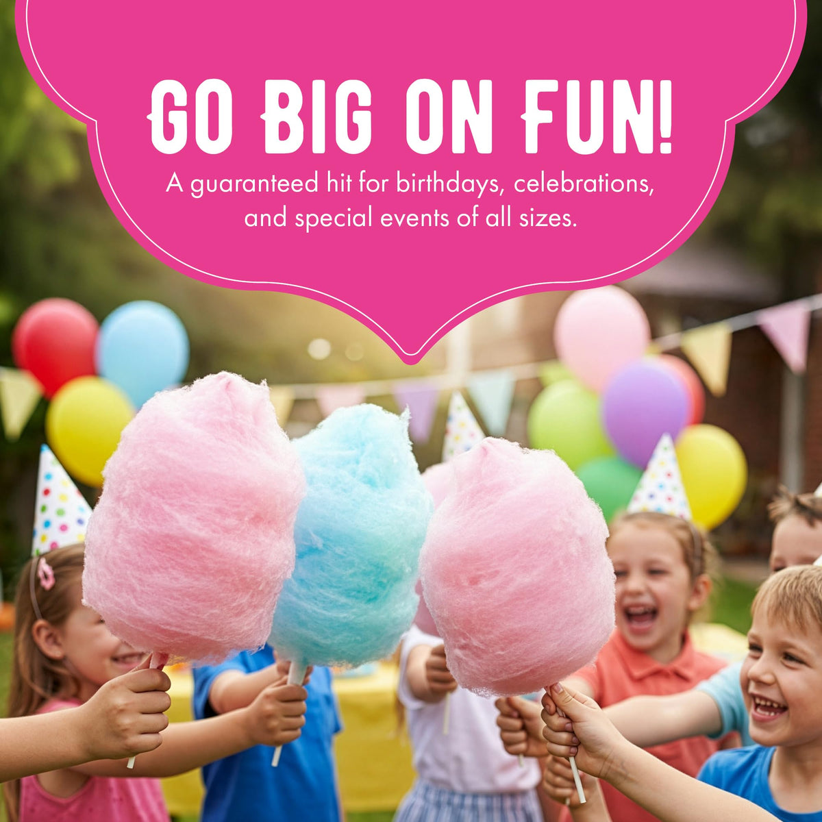 The Candery cotton candy sugar scoop enables precise portions.