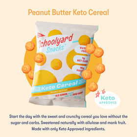 The Cereal School Cinnamon Bun nutrition facts panel – allulose and monk fruit sweetness.