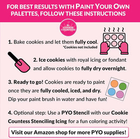 The Cookie Countess PYO edible paint palettes three packs of 12 in packaging