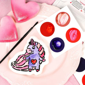 The Cookie Countess PYO Valentine color circles close-up ready to paint