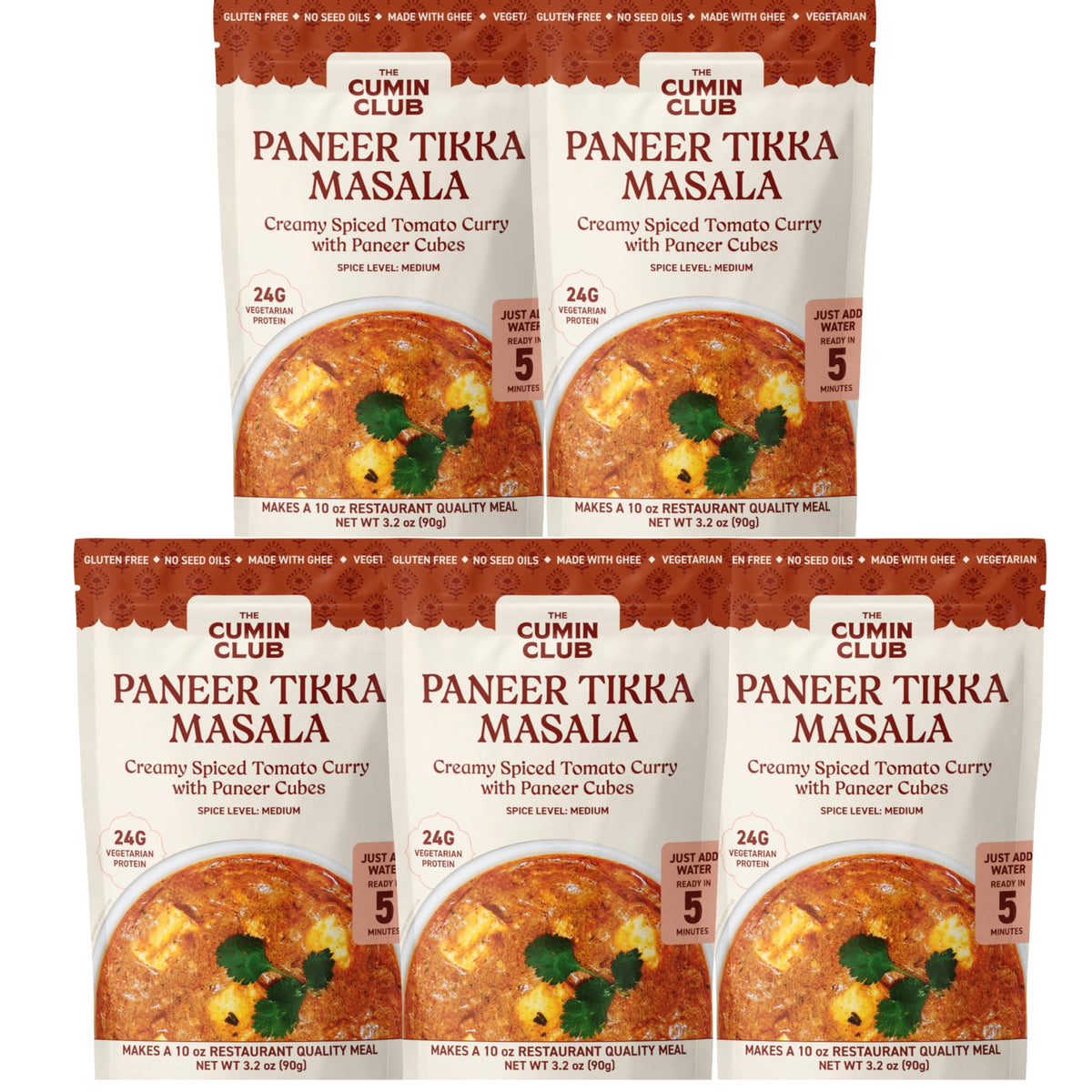 The Cumin Club instant paneer tikka masala pack, convenient dinner option for busy nights.