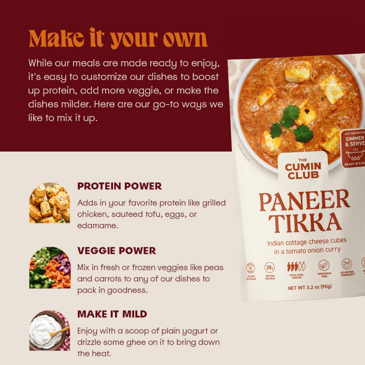 The Cumin Club meal pairing with rice or chutney elevates weeknights with authenticity.