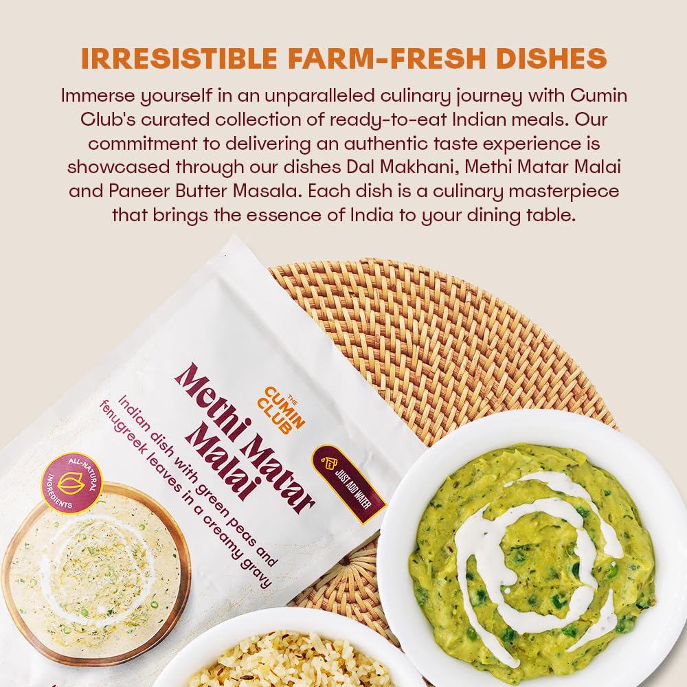 The Cumin Club three-meal pack label highlighting convenience and variety