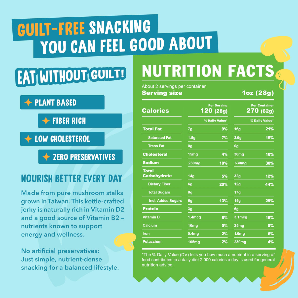 The Daily Good Mushroom Jerky desk snack ready-to-eat pack