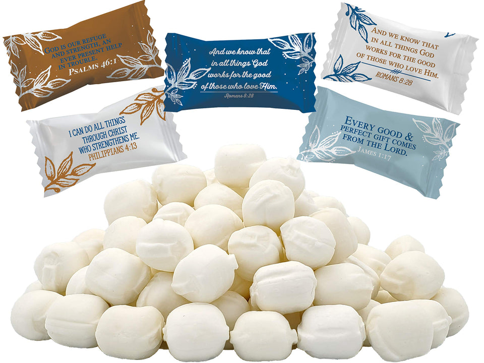 The Dreidel Company Bible Verses Buttermints bag 55pc – individually wrapped butter mints for celebrations