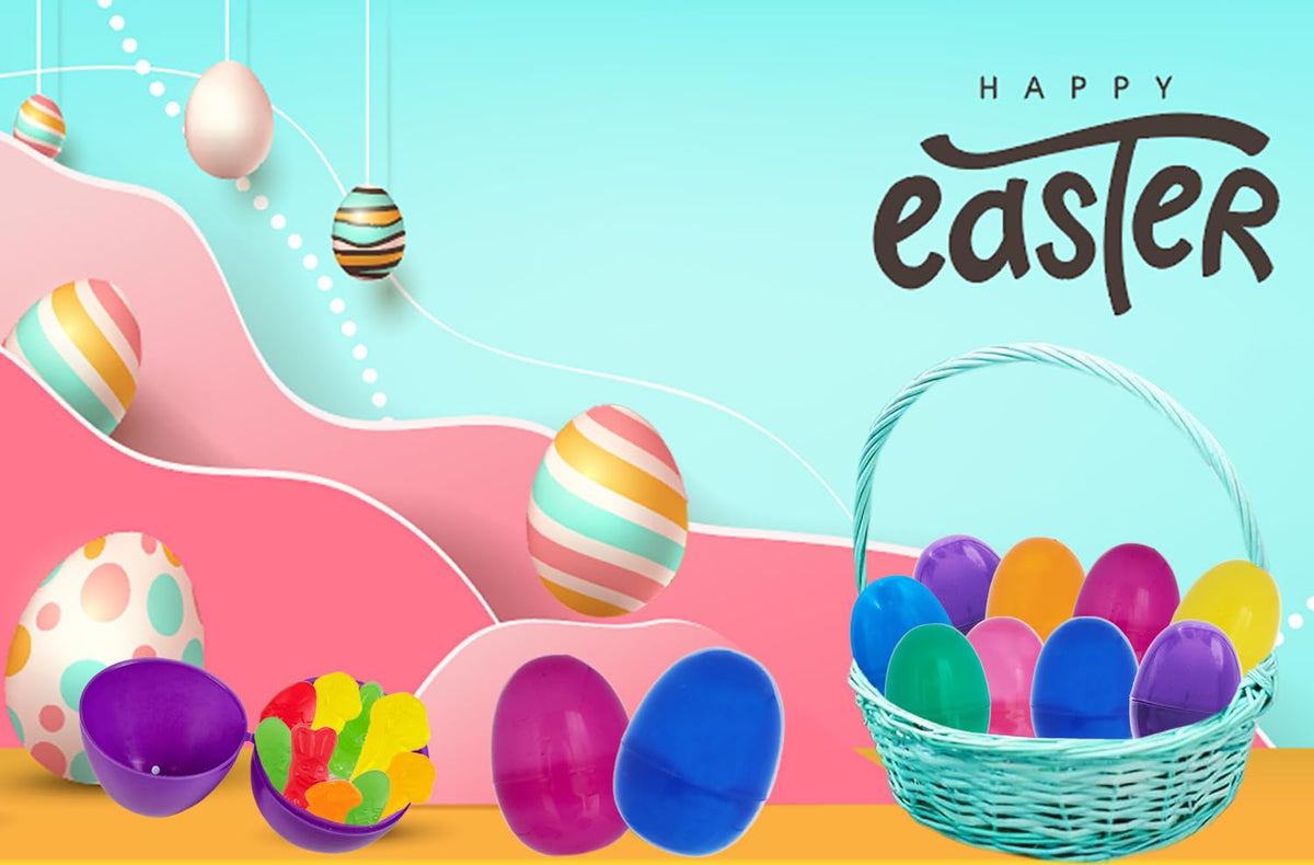 The Dreidel Company bright Easter egg set, 200-pack, ideal for large hunts