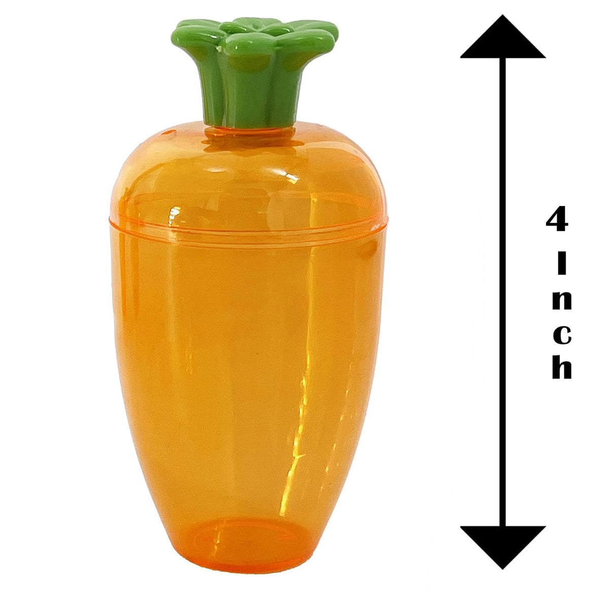 The Dreidel Company bright orange plastic carrot egg for Easter egg hunts.