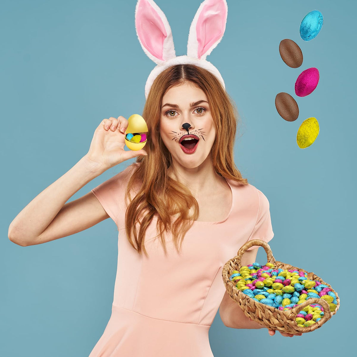 Resealable bag protects The Dreidel Company Easter eggs for long-lasting freshness.