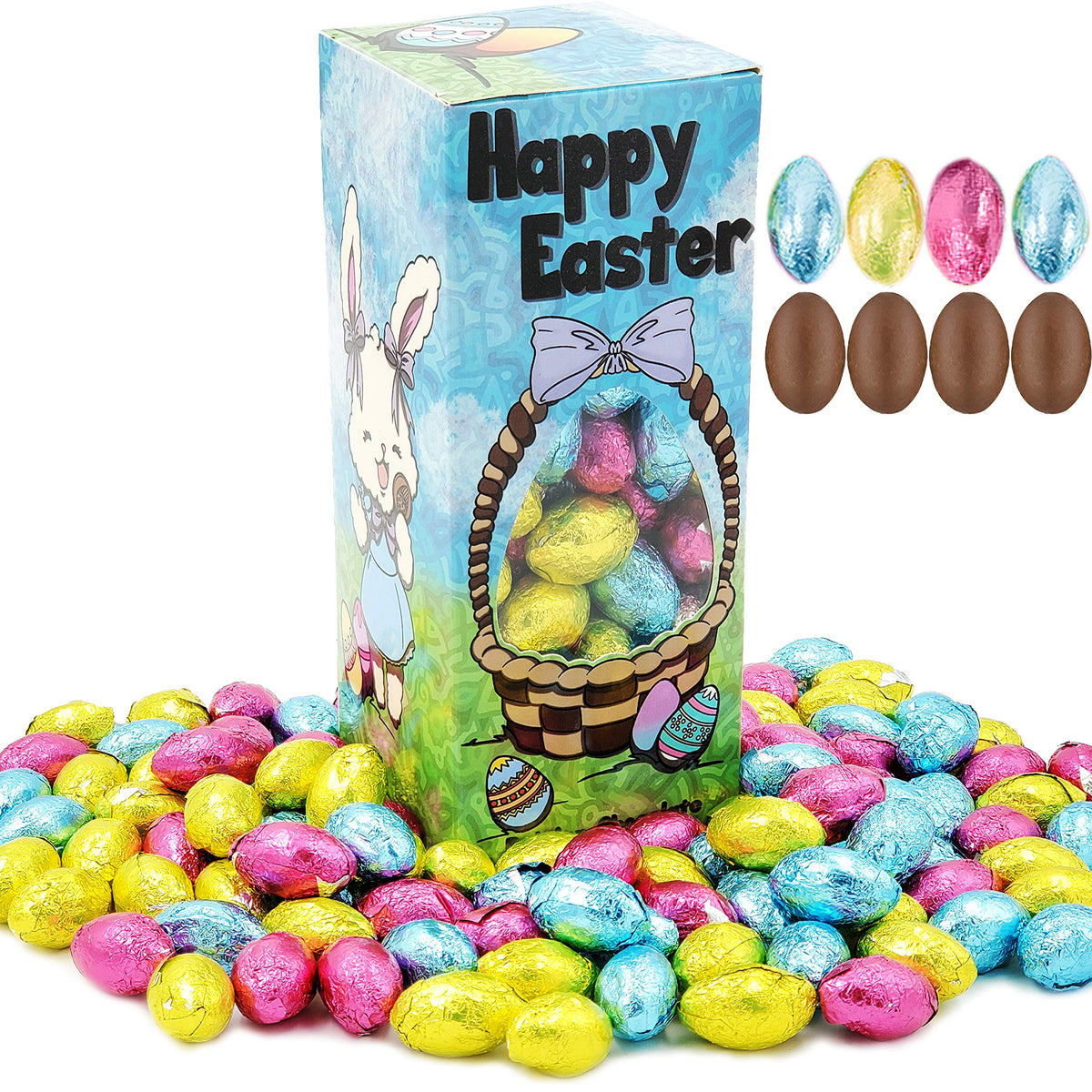 The Dreidel Company Easter milk chocolate eggs in multicolor foil wrap for gifting