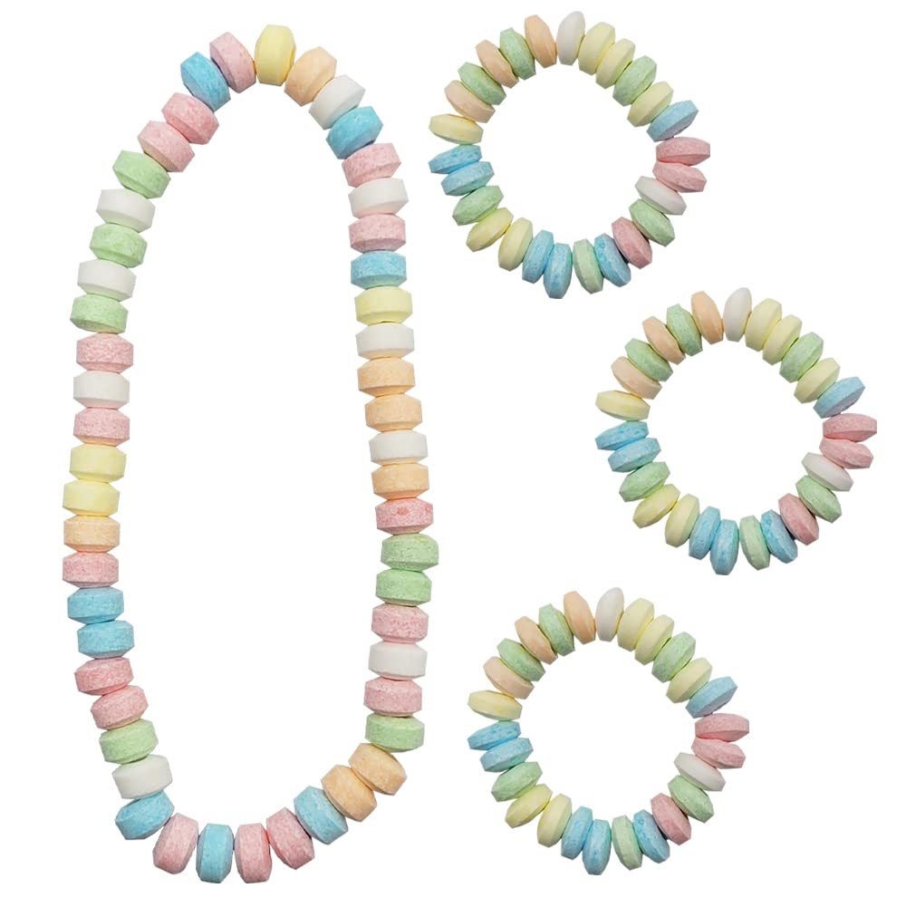 Pastel bead jewelry by The Dreidel Company as edible party favors