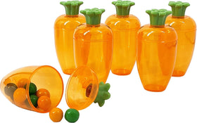 The Dreidel Company fillable Easter carrot stand upright for easy filling and gifting.
