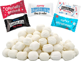 The Dreidel Company Happy Retirement Buttermints packaging ready for party favors.