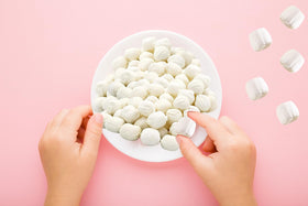 Close-up of creamy butter mint texture from Its A Boy Buttermints.