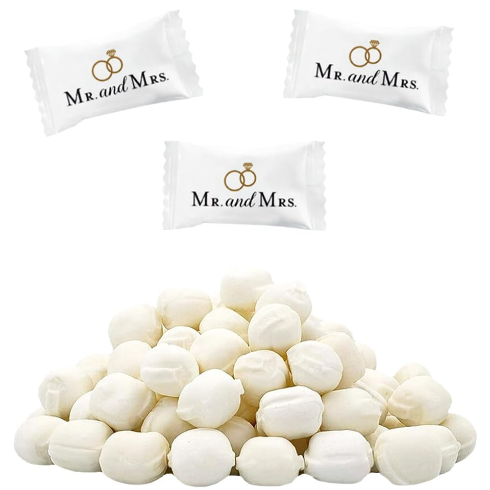 The Dreidel Company Mr. & Mrs Wedding Buttermints packaging for celebrations.