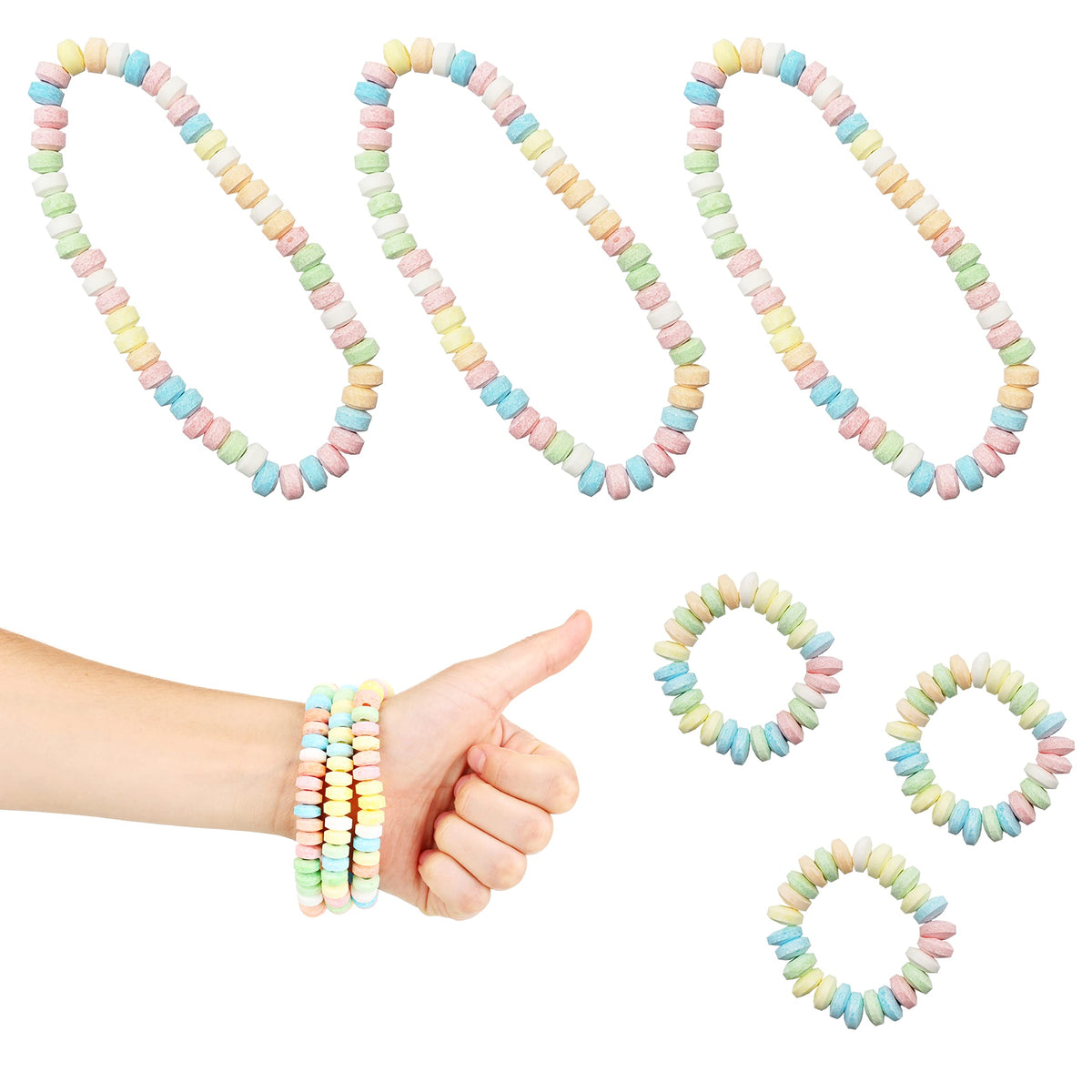 The Dreidel Company multicolor fruit-flavored candies used as beads for celebrations