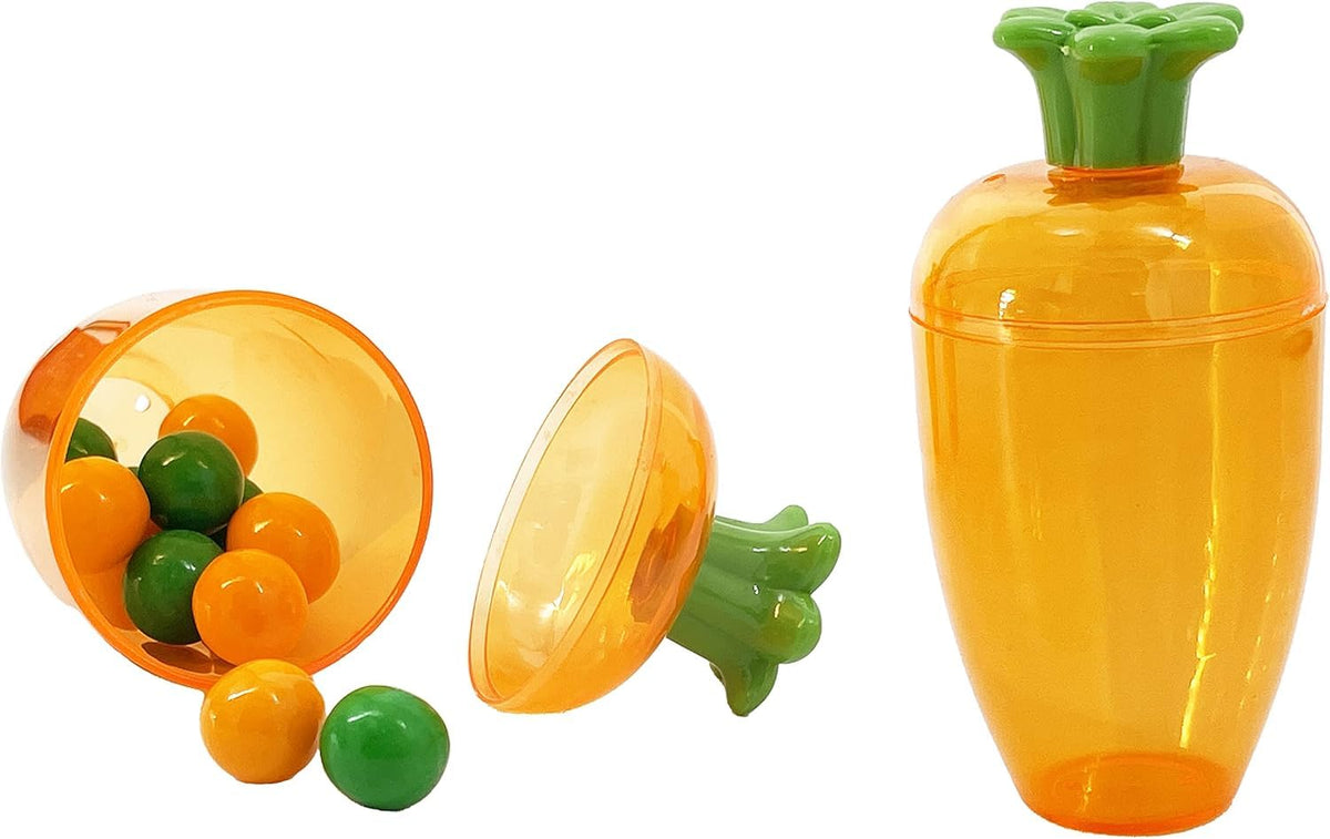 The Dreidel Company party-favor carrot containers brighten Easter celebrations.