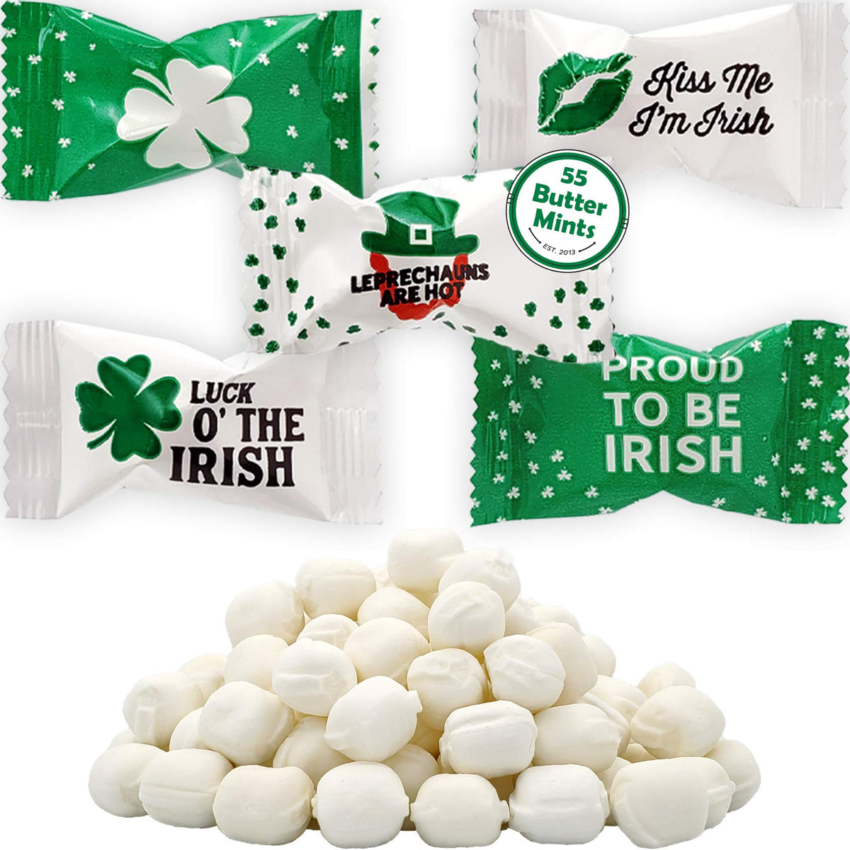 The Dreidel Company St. Patrick's Irish Buttermint 55-pack for easy party sharing.