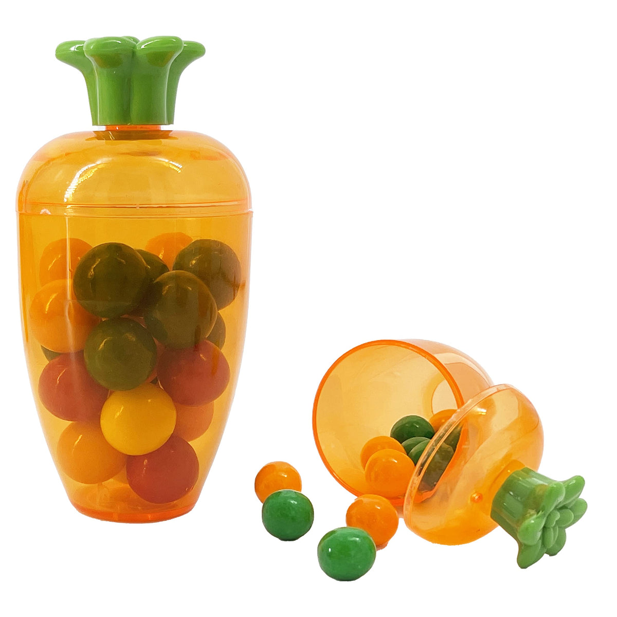 The Dreidel Company carrot containers stand upright for neat table displays.