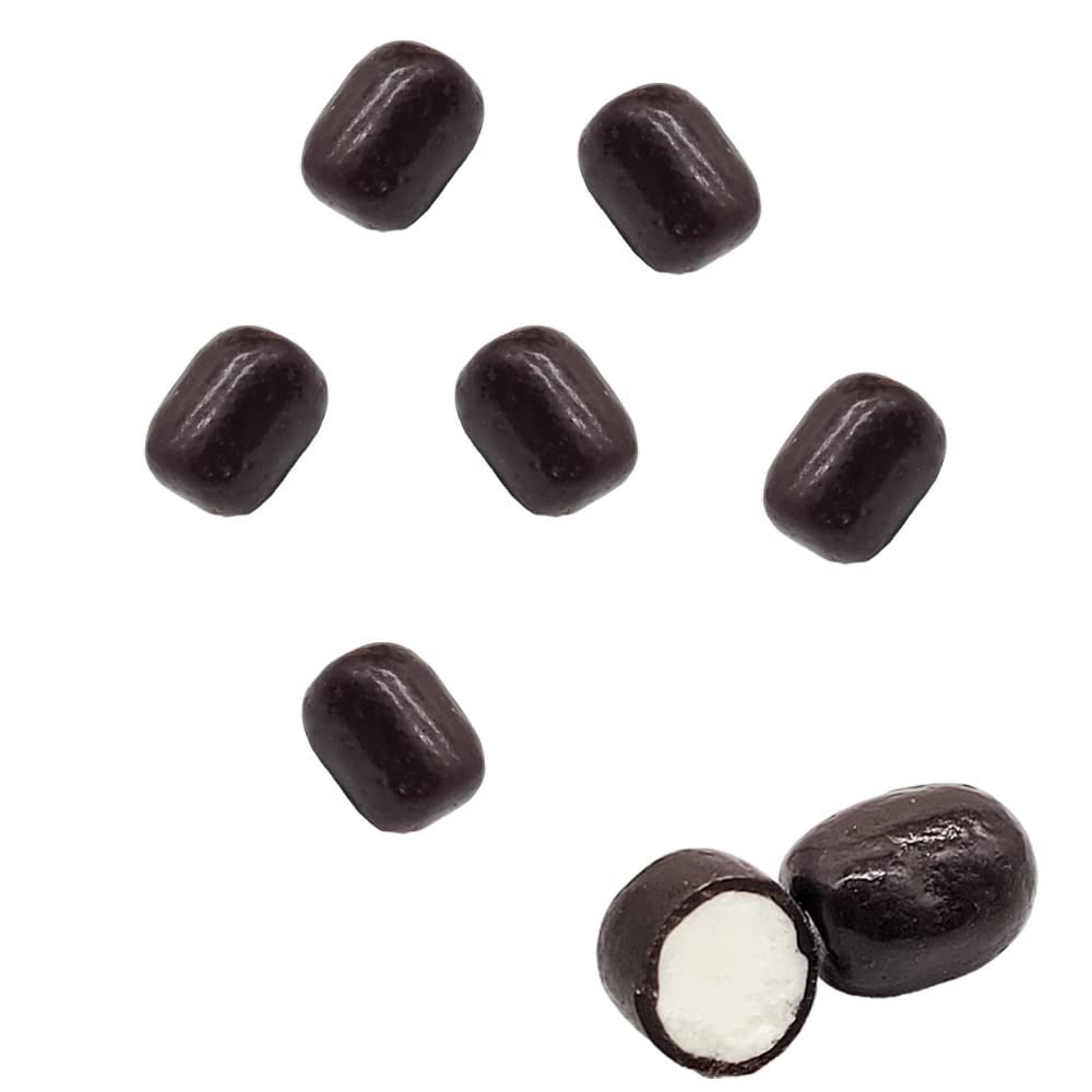 Close-up of The Dreidel Company butter mint, creamy chocolate-coated texture.